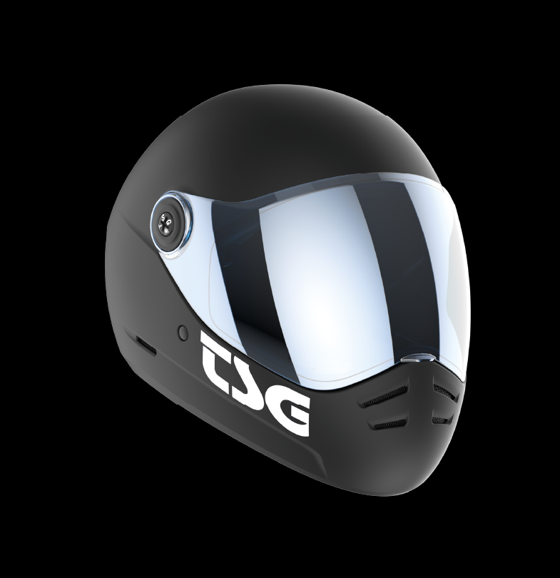 Downhill skateboard helmet in black.